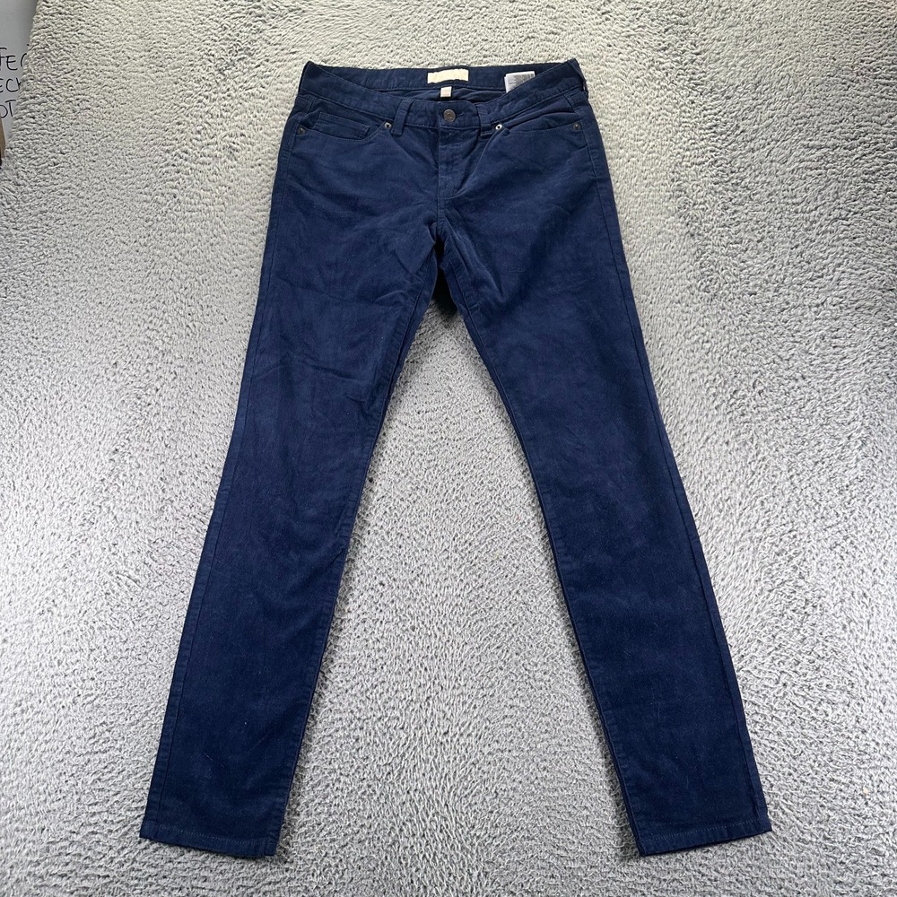 Banana Republic Pant Womens 6 Blue Cotton Corduroy Chino Skinny Stretch Business
